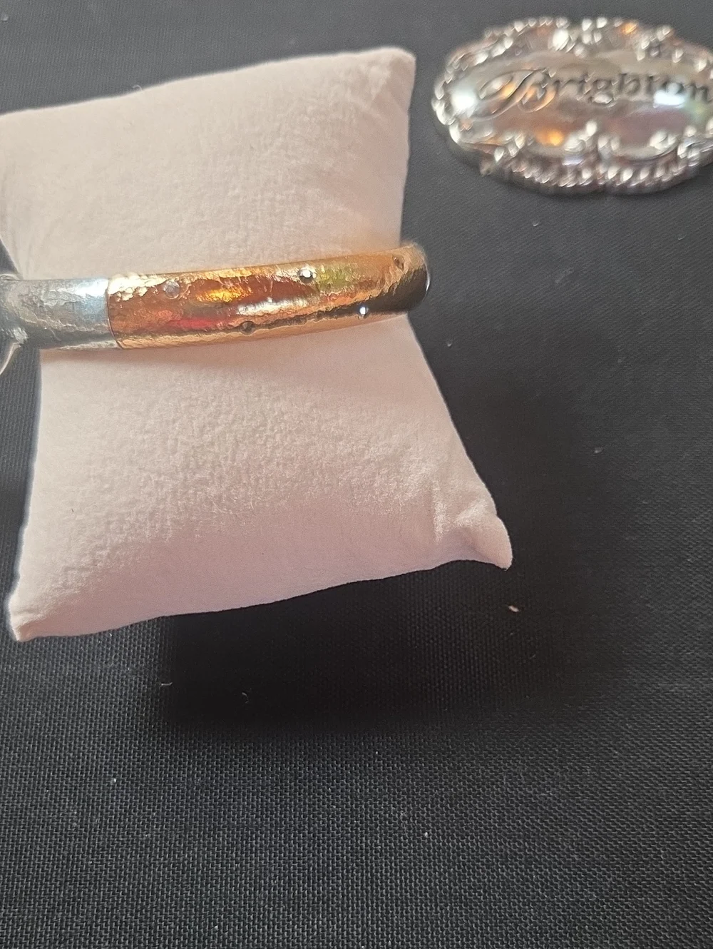 BRIGHTON Two-Tone Gold and Silver Hammered Cuff Bracelet